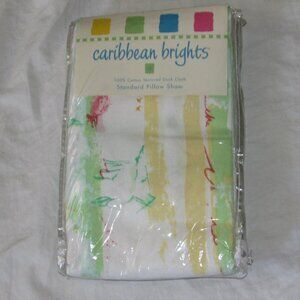 NEW Vtg 90s Caribbean Brights Standard Pillow Sham Banana Bay Cotton Duck Cloth